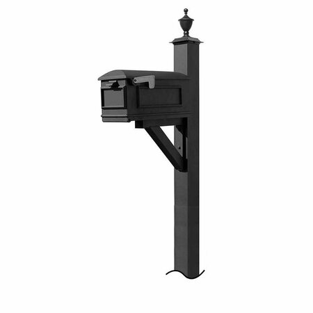 BOOK PUBLISHING CO Westhaven System with Lewiston Mailbox with No Base Urn Finial Black GR3183864